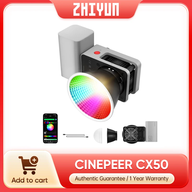 Photography Lighting Kit Portable - Светодиодный видеосвет Zhiyun CINEPEER CX50 RGB