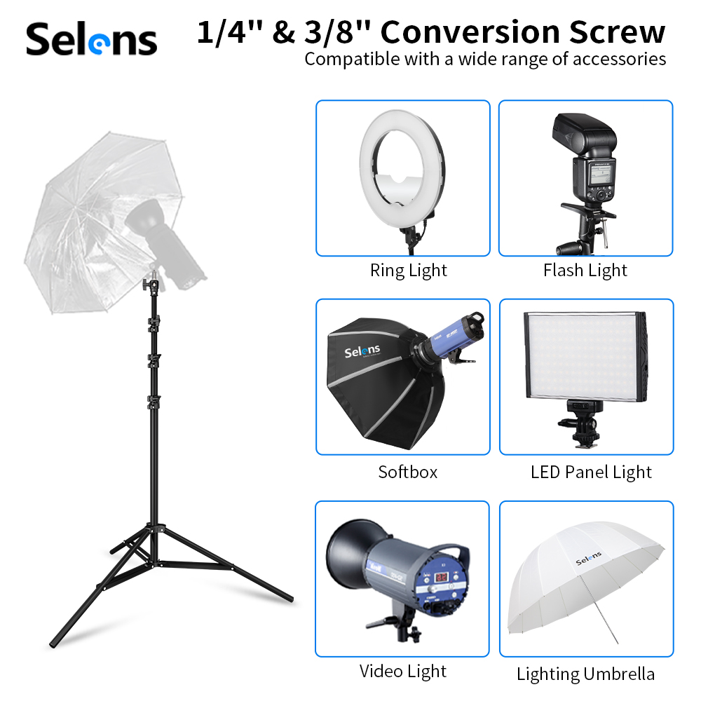 Штатив-стойка Selens 2.2~3.95м – обзор и цена Photography Lighting Softbox